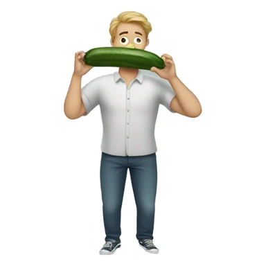 A man eating cucumber  sticker