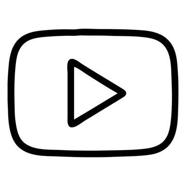 YouTube logo, outlined style, red and white, clean lines sticker