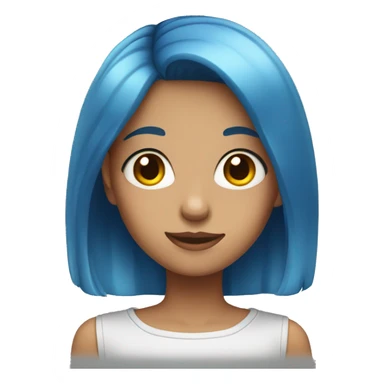 girl with blue hair and hazel eyes sticker