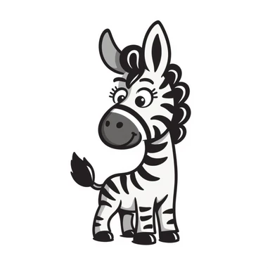 A donkey with a zebra head, donkey body with brown fur and zebra head with black and white stripes sticker