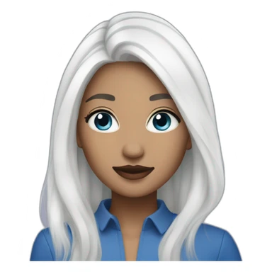 Vanessa Carlysle blue skin and white hair color sticker
