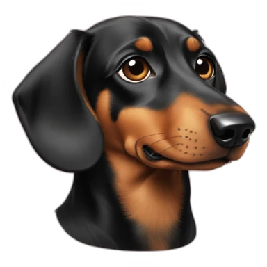 Dog head reality dachshund Looks to the left side 180 Degrees sticker