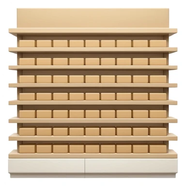 "Minimalist Japanese retail shelf display, products aligned identically across horizontal rows, vertically varied by type, clean spacing, precise symmetry, soft neutral lighting, aesthetic composition, highly organized, front-facing packages, ultra-detailed." sticker