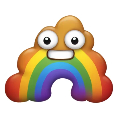 rainbow smiling poop sticker