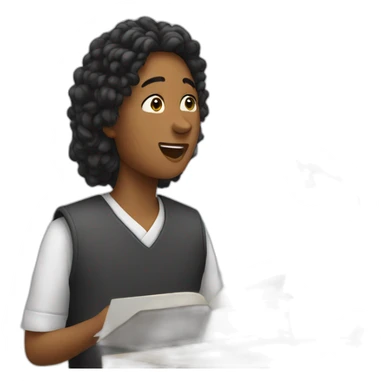 Student giving a speech sticker