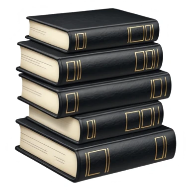 5 black and white books sticker