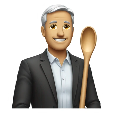 executive with wooden spoon sticker