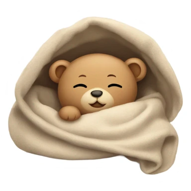Baby Teddy Bear sleeping in a blanket  sticker
