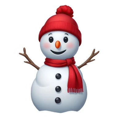 a snowman in a red scarf with the SW logo and a red New Year's hat sticker