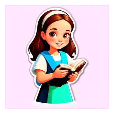 Girl with Bible  sticker