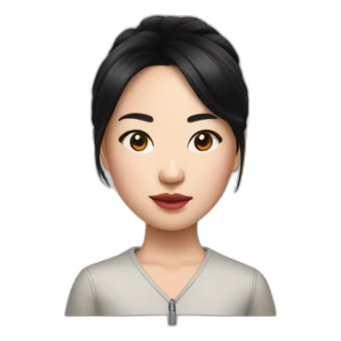 Greta Lee actor asian portrait black hair head only sticker
