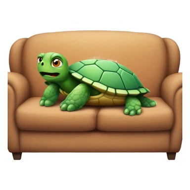 Turtle laying on couch scared sticker