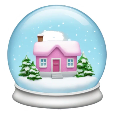 Snow globe with pink house sticker