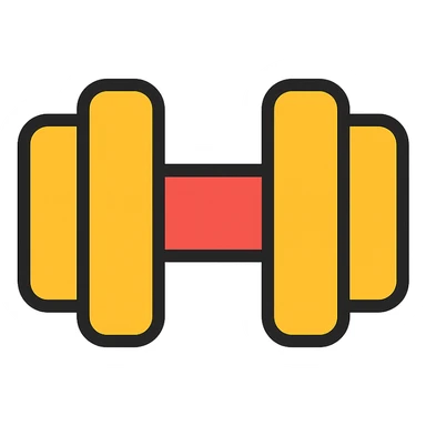 colored dumbbell icon sticker