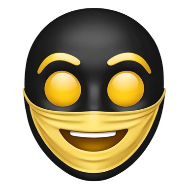Retro emoji in black mask press F sticker