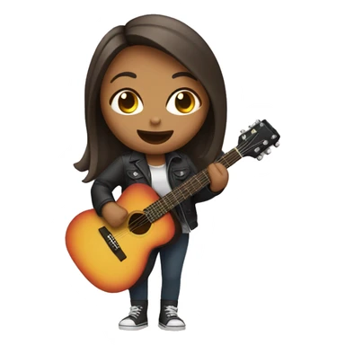 girl with guitar and microphone sticker