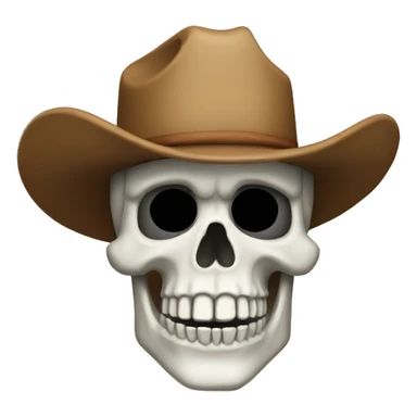 Skeleton with a cowboy hat sticker