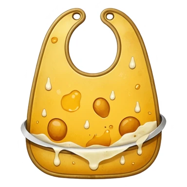 Yellow bib with food stains sticker