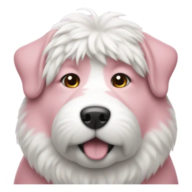 fat pink dog with white fur sticker