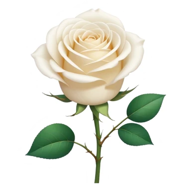 A white rose emoji in iOS emoji style, clean and smooth vector illustration, soft lighting, subtle gradients, minimal and cute, centered, transparent background, high clarity, no outline, no text
 sticker