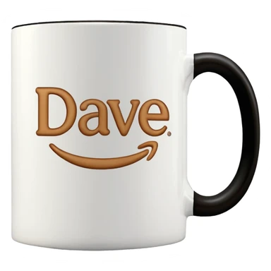 "Dave" name, on realistic coffee mug sticker