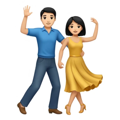 couple dancing full body man black hair sticker