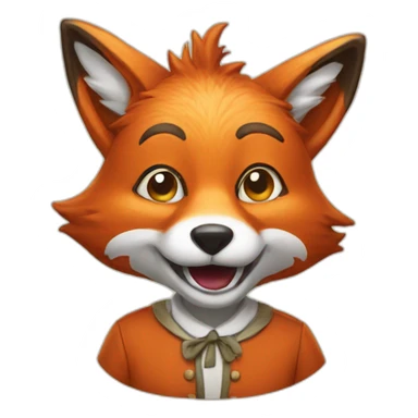 Fox dressed as a fool sticker