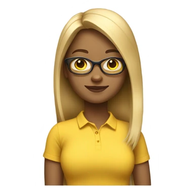 BLOND-straight-haired-girl-glasses-YELLOW-shirt sticker