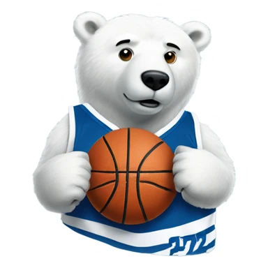 Polar bear with basketball wearing Fairmont #32 jersey sticker