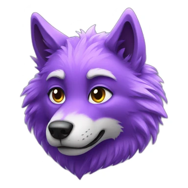 Purple Furry wolf sticker