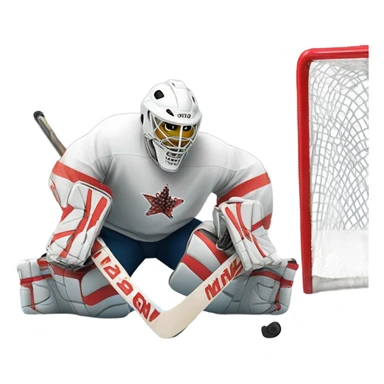 Hockey goalie doing the splits sticker