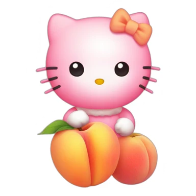 Hello kitty and peach sticker