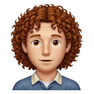freckled man with curly hair sticker
