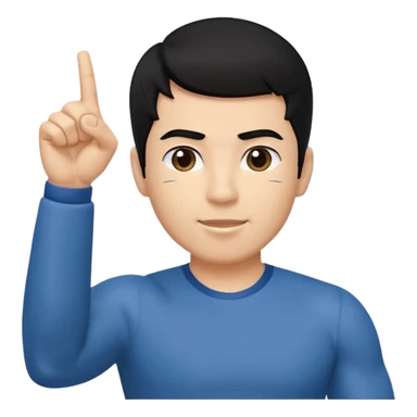 mach mir einen fitness trainer mit schwarzen haaren der seinen finger nach oben zeigt als hätte er eine idee sticker