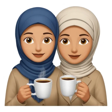 muslim couple beautiful finish drink coffee  sticker