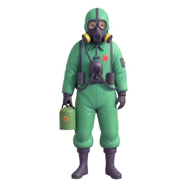 Stalker in a gas mask, Chernobyl zone sticker