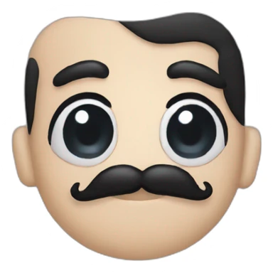 best friend with black hair and mustaches without eyeglasses sticker