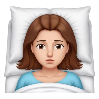 Brown haired Woman In bed with sinus pain  sticker