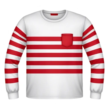 A long-sleeved T-shirt with red stripes on a white background sticker