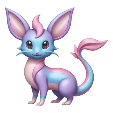 Pastel Colorful Glossy Smooth Soft Shiny Celestial Crescent Lunar Shiny Glossy Lumine Stellar Rattata-Cresselia-Milotic-Sylveon-Lunala-Noibat-Espeon-Purrloin-Fakemon-hybrid-creature (full body) sticker