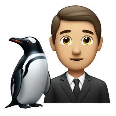 Man watching at a penguin  sticker