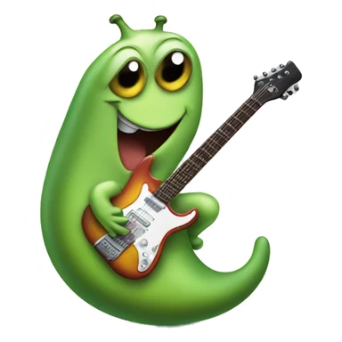 Happy slug playing electric guitar sticker