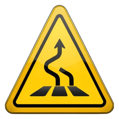 slippery road sign sticker