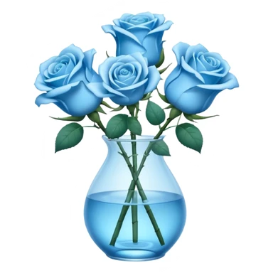 Light blue roses in vase sticker