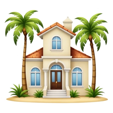 white florida house with palm tree sticker