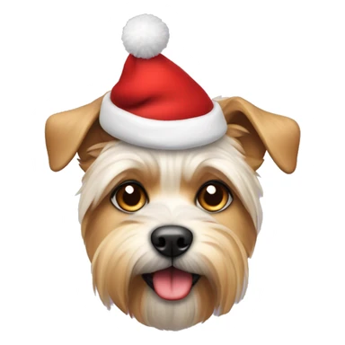Morki dog with Christmas hat sticker
