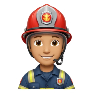 Firefighter wearing helmets sticker