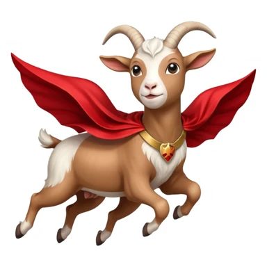 white female goat wearing a read cape like superman sticker