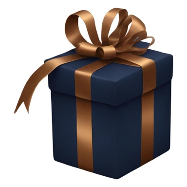 Enormous dark navy with bronze ribbon gift box sticker