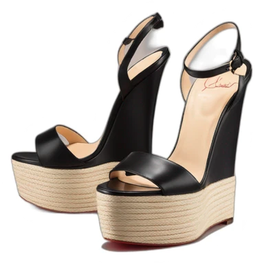 Platform wedges black louboutin sandal sticker